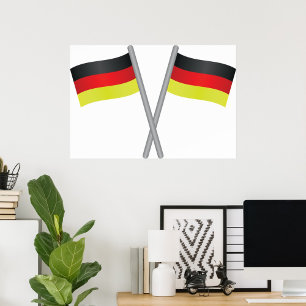 Deutschland Gekreuzte Flaggen Stolz und Erbe Poster