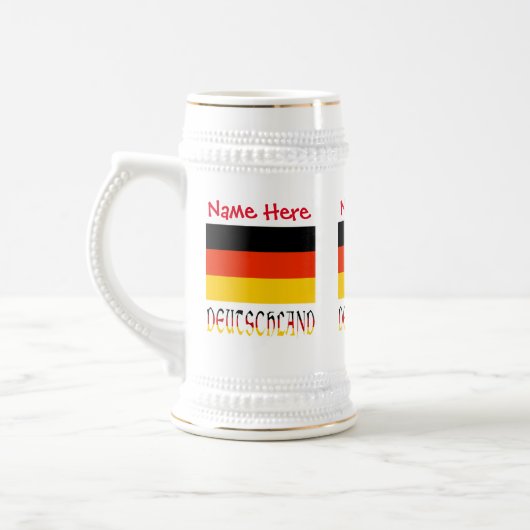 Deutschland German Flag Red Personalization Bierglas (Links)