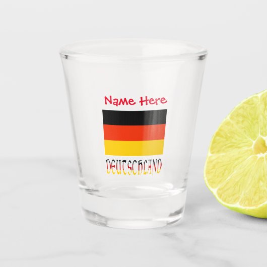 Deutschland German Flag Red Personalization Schnapsglas (Vorderseite)