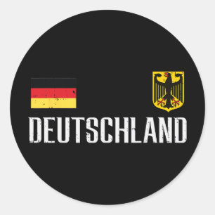 Deutschland Germany Flagge Fußball Fan Männer Frau Runder Aufkleber