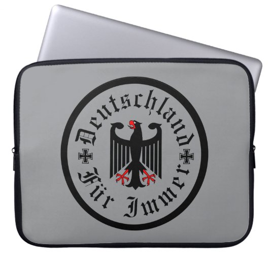 Deutschland/ Germany Forever/schwarzer Adler/Eiser Laptopschutzhülle (Vorderseite)