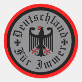 Deutschland/ Germany Forever/schwarzer Adler/Eiser Runder Aufkleber (Vorderseite)