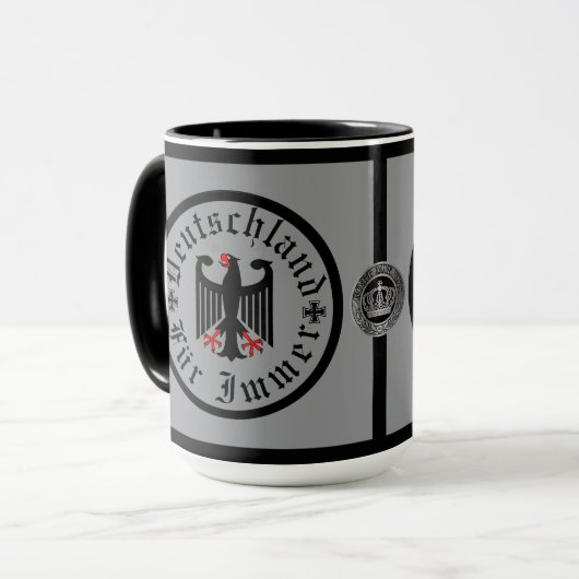 Deutschland/ Germany Forever/schwarzer Adler/Eiser Tasse (Vorderseite Links)