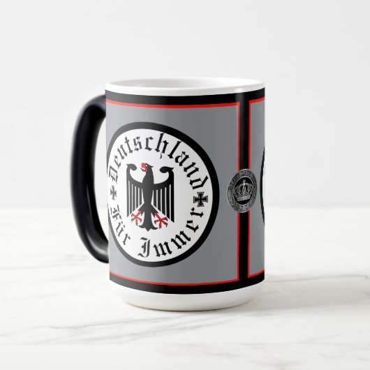 Deutschland/ Germany Forever/schwarzer Adler/Eiser Verwandlungstasse (Vorderseite Links)
