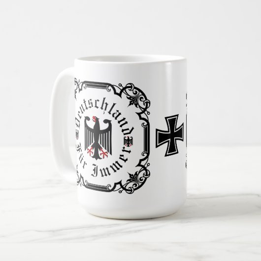 Deutschland/Germany Forever/schwarzer Adler/Eisern Kaffeetasse (Vorderseite Links)