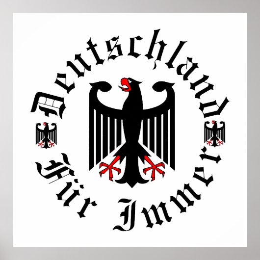 Deutschland/Germany Forever/schwarzer Adler/Eisern Poster (Vorne)