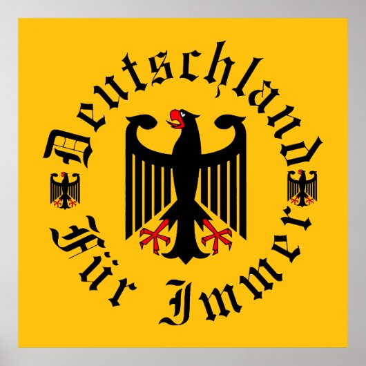 Deutschland/Germany Forever/schwarzer Adler/Eisern Poster (Vorne)