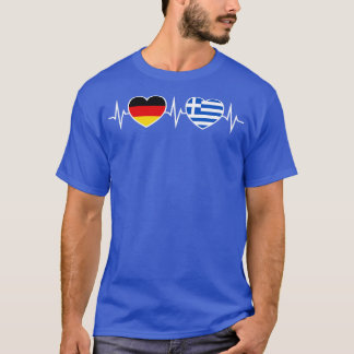 Deutschland Griechenland zwei Herzen T-Shirt