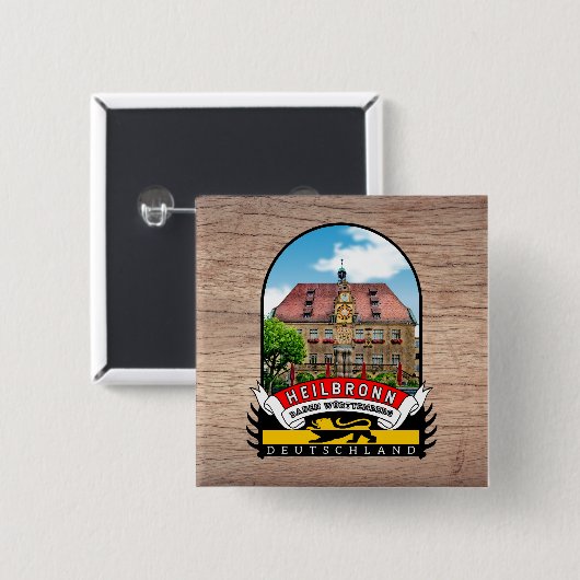 Deutschland Heilbronn Vintage souvenir Button (Vorne & Hinten)