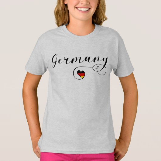 Deutschland Herz, deutsche Flagge T-Shirt (Vorderseite)