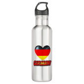 Deutschland Herz Edelstahlflasche (Vorderseite)