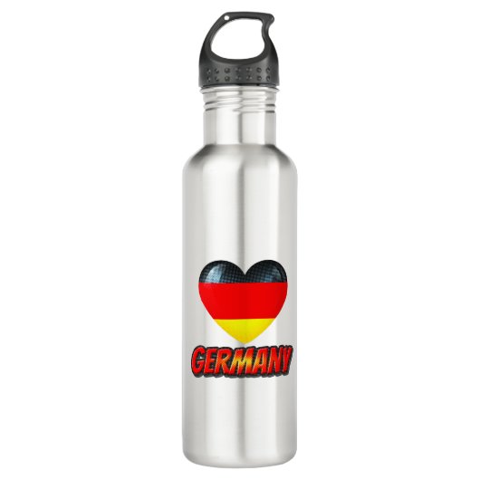 Deutschland Herz Edelstahlflasche (Vorderseite)