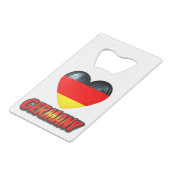 Deutschland Herz Geldbeutel Flaschenöffner (Vorderseite Schrägansicht)