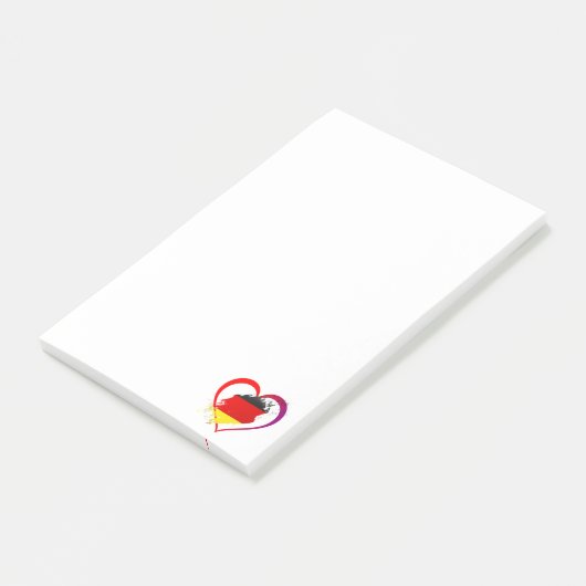 Deutschland-Herz Post-it Klebezettel (angewinkelt)