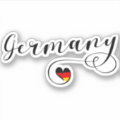 Deutschland Herzenflagge Aufkleber (Vorderseite)