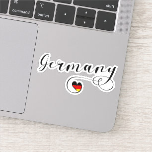 Deutschland Herzenflagge Aufkleber