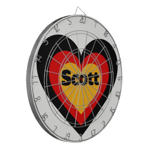 Deutschland Herzenflagge Dartscheibe (Vorderseite Links)