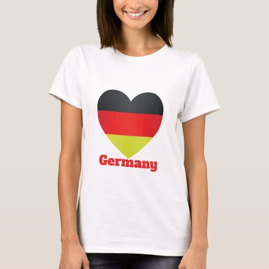 Deutschland Herzenflagge T-Shirt (Vorderseite)
