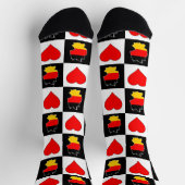 Deutschland Herzmuster Deutsche Flagge Karte Socken (Oben)