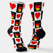 Deutschland Herzmuster Deutsche Flagge Karte Socken (Gewinkelt)