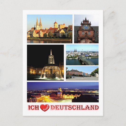 Deutschland - I Liebe - Postkarte (Vorderseite)
