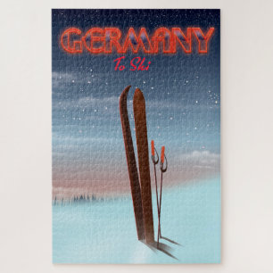 Deutschland Ice Ski Reiseplakat Puzzle