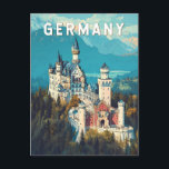 Deutschland Illustration Travel Art Vintag Postkarte<br><div class="desc">Deutschland ist ein abwechslungsreiches und historisches Reiseziel in Europa,  das alles von den geschäftigen Städten Berlin und München bis hin zu den Märchenlandschaften der Bayerischen Alpen und des Rheintals bietet.</div>