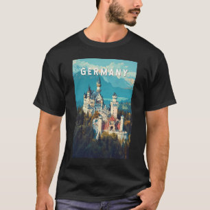 Deutschland Illustration Travel Art Vintag T-Shirt