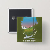 Deutschland Illustriertes Reiseplakat Button (Vorne & Hinten)