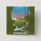 Deutschland Illustriertes Reiseplakat Button (Vorderseite)