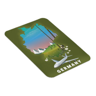Deutschland Illustriertes Reiseplakat Magnet