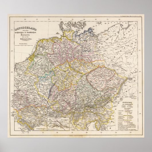 Deutschland im Rahmen des Sachsens Poster (Vorne)