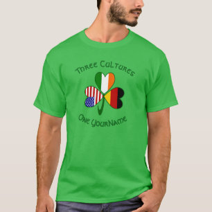 Deutschland Irland USA Shamrock-Flagge Personalisi T-Shirt