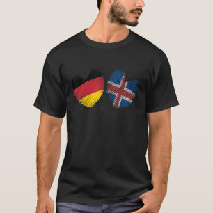Deutschland Island Herzendeutsche Flagge Isländisc T-Shirt