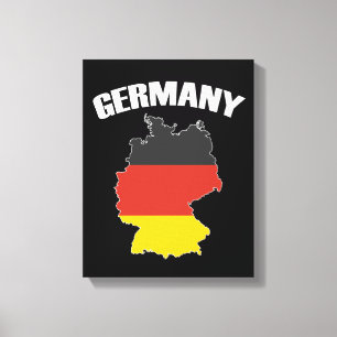 Deutschland Karte - Deutsche Flagge - Deutschland  Leinwanddruck