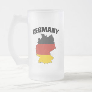 Deutschland Karte - Deutsche Flagge - Deutschland Mattglas Bierglas