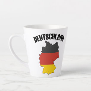 Deutschland Karte - Deutsche Flagge - Deutschland Milchtasse