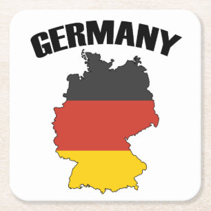Deutschland Karte - Deutsche Flagge - Deutschland  Rechteckiger Pappuntersetzer