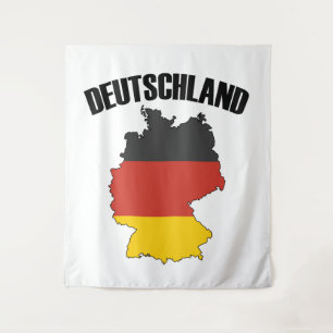 Deutschland Karte - Deutsche Flagge - Deutschland Wandteppich
