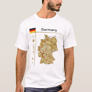Deutschland Karte + Flagge + T - Shirt