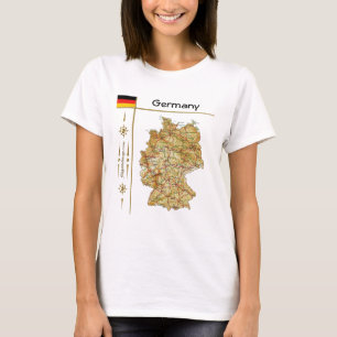 Deutschland Karte + Flagge + T - Shirt
