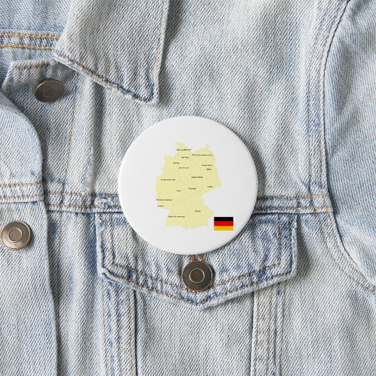 Deutschland Karte mit Staaten und Hauptstädte Button