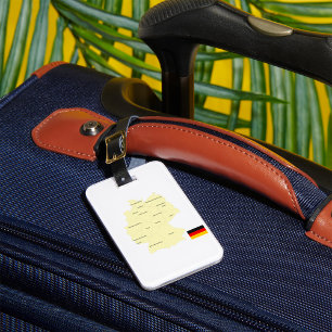 Deutschland Karte mit Staaten und Hauptstädte Gepäckanhänger