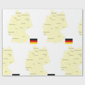 Deutschland Karte mit Staaten und Hauptstädte Geschenkpapier (Flach)