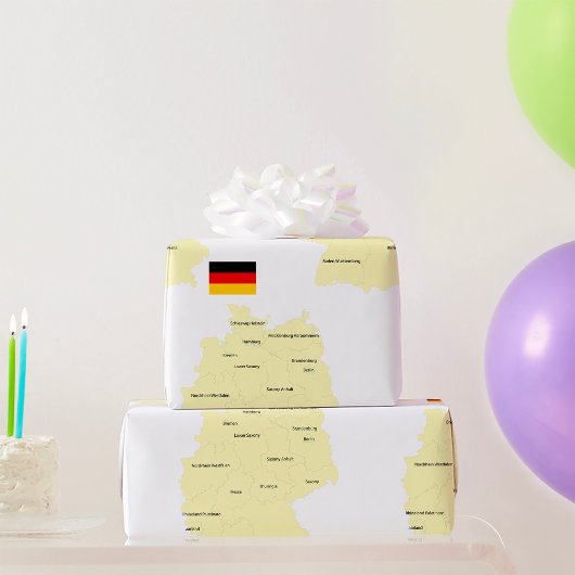 Deutschland Karte mit Staaten und Hauptstädte Geschenkpapier