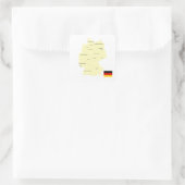 Deutschland Karte mit Staaten und Hauptstädte Quadratischer Aufkleber (Tasche)
