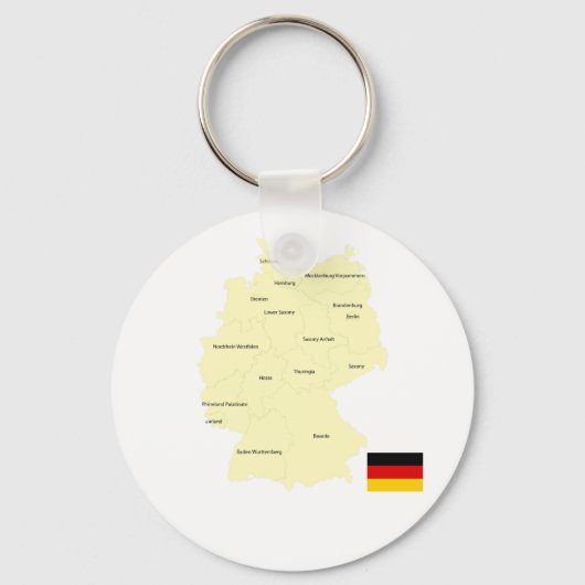Deutschland Karte mit Staaten und Hauptstädte Schlüsselanhänger (Vorderseite)