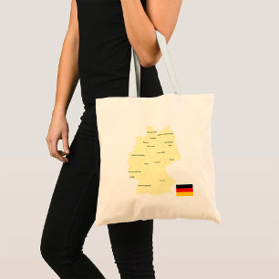 Deutschland Karte mit Staaten und Hauptstädte Tragetasche
