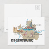 Deutschland-Karte Regensburg Postkarte (Vorne/Hinten)