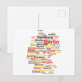 Deutschland Karte Silhouette Städte Flaggen Berlin (Vorne/Hinten)